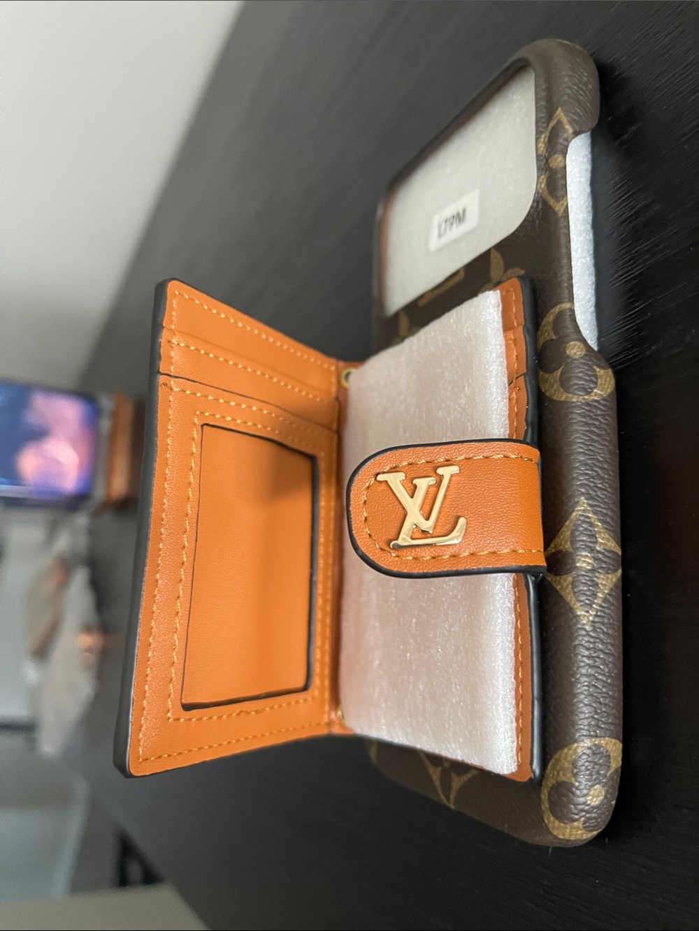 iPhone 17 pro max crossbody Card Wallet Phone Case in Brown & Tan - Picture 5 of 9